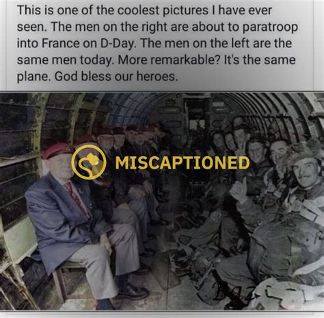 Does This Photo Show D-Day Paratroopers in 1944 and Today? | Snopes.com