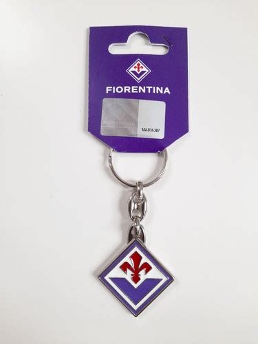 Acf Fiorentina New Crest Metal One Side Keyring Official Product