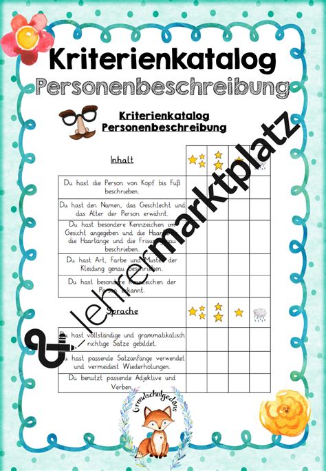 Elegant Personenbeschreibung Adjektive Liste Grundschule