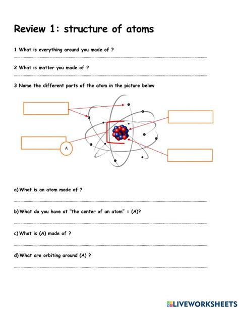 Rewiew Atoms Molecules Elements And Compound Online Exercise For Live Worksheets