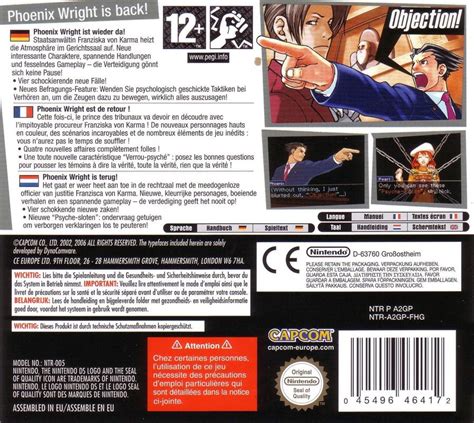 Phoenix Wright Ace Attorney Justice For All Cover Or Packaging