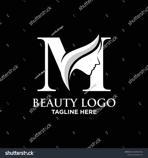 Letter M Beauty Face Logo Design Stock Vector Royalty Free