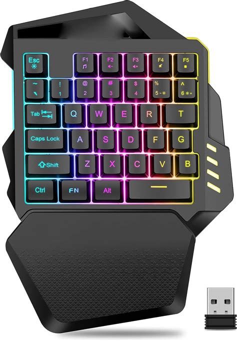 Tek Elle Kullan Lan Oyun Klavyesi Mini Rgb Renkli Arkadan Ayd Nlatmal