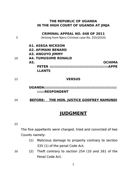 Asega Ors V Uganda Criminal Appeal No Of Ughccrd