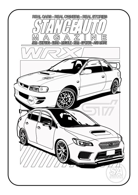 Jdm Car Colouring Book Etsy