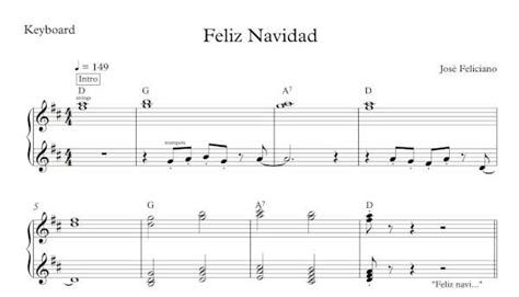 Feliz Navidad Keyboard Music By The Measures