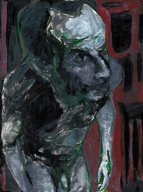 Male Nude Standing Crouched 2 Painting By Edgeworth Johnstone Fine