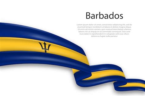 Premium Vector Abstract Wavy Flag Of Barbados On White Background