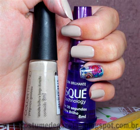 Esmaltando Nude Flores Costume De Garotas