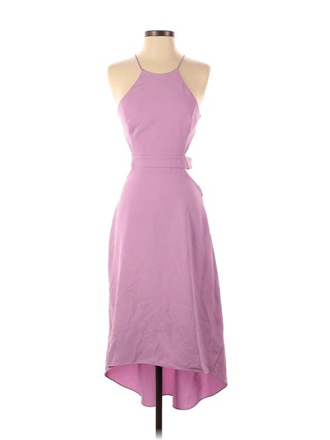 Halston 100 Polyester Solid Lavender Purple Pink Cut Out Gown Size 4