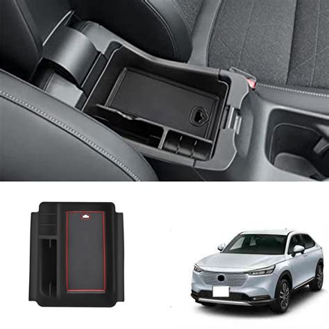 Ready StockCODCar Black Central Armrest Storage Box For Honda HRV HR V