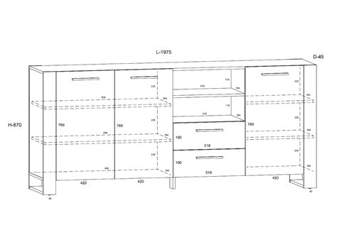 Cômoda BIM FURNITURE Nuka 197 5x45x87 cm Placa Laminada Castanho