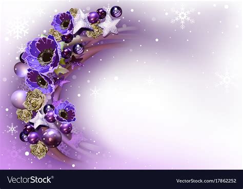 Purple christmas wreath background Royalty Free Vector Image