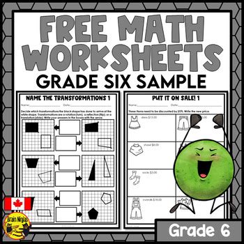 Free Math Worksheets Grade 6 By Brain Ninjas TPT