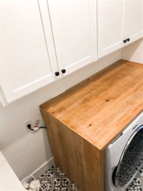 Easy Butcher Block Counter DIY Our Laundry Room Reveal