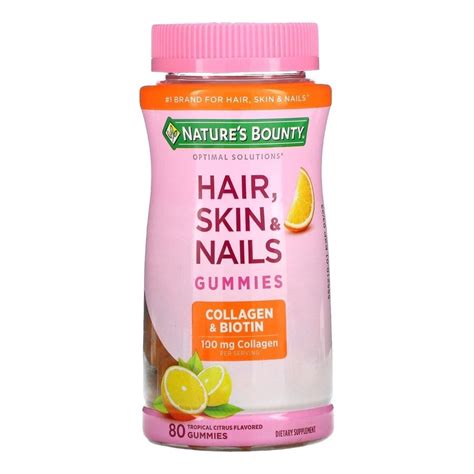 Gummy Hair Colageno Biotina Nature S Bounty 80 Gummies Submarino