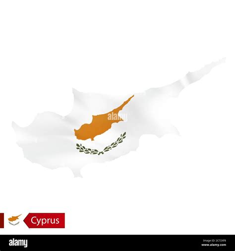 Cyprus Map With Waving Flag Of Cyprus Vector Illustration Stock Vector