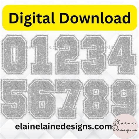Glitter Numbers Png Varsity Sports Numbers 528