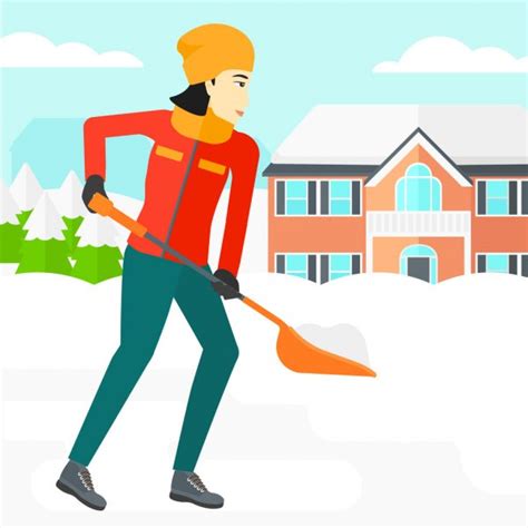 Cartoon Woman Shoveling Snow — Stock Vector © ronleishman #13942148