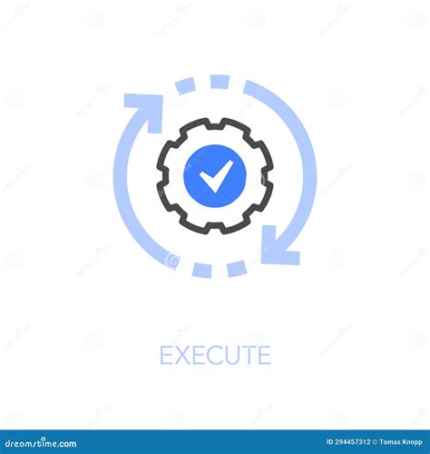 Simple Visualised Execute Icon Symbol Stock Vector Illustration Of