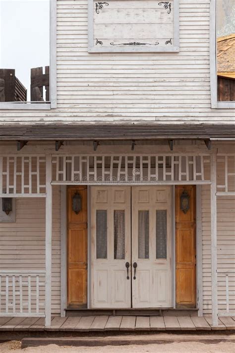 Vintage Western Saloon Hotel Wooden Front Door Stock Image Image Of