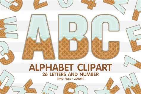 Ice Cream Wafer Clipart Alphabet Png Graphic By Goodscute · Creative