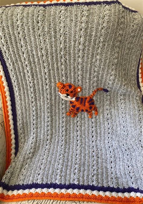 Clemson Tigers Crochet Baby Blanket Original Design Any Etsy