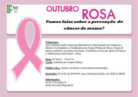 Outubro Rosa Sabará Recebe Palestra Sobre Prevenção E Conscientização