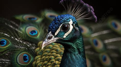 Close Up Of A Colorful Peacock S Face Background Peacock Picture Image Background Image And