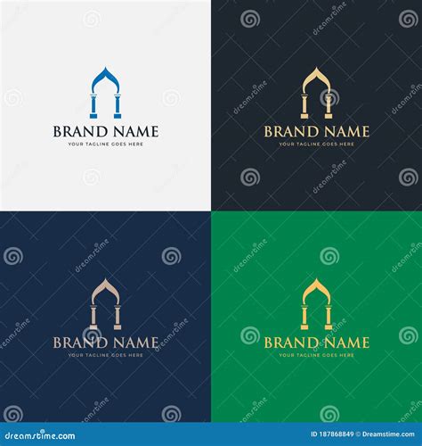 Luxury Elegant Arched Real Estate Business Palace Logo Design Vector