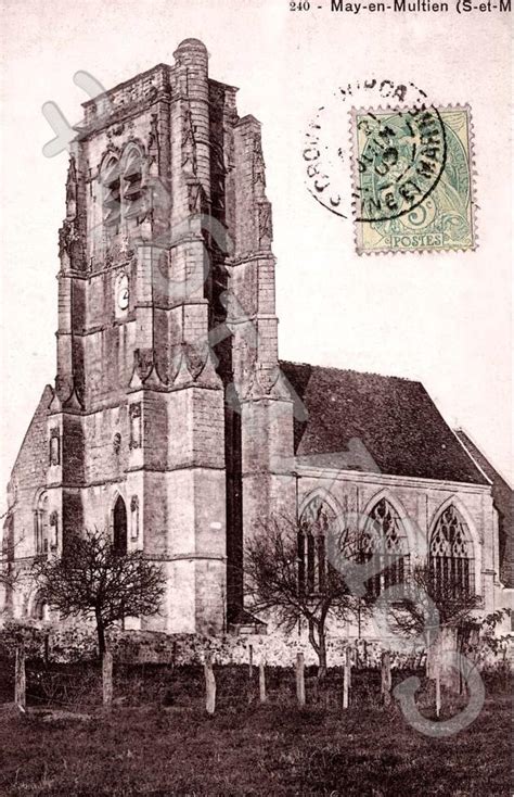 Photo Carte Postale Ancienne Curieuse Eglise May En Multien