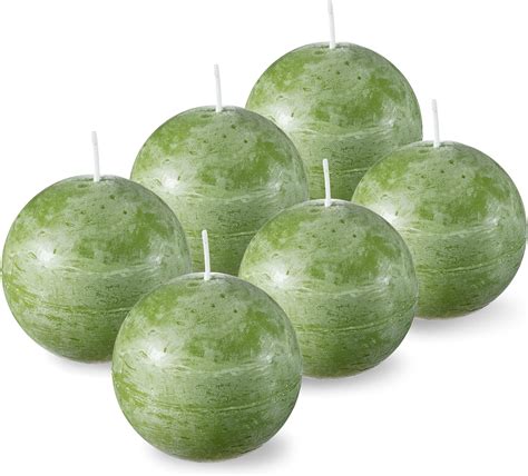 Zest Candle 6 Piece Ball Candles 3 Inch Hunter Green Home And Kitchen