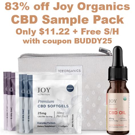 83 Off Joy Organics Cbd Sample Pack Only 1122 Free Shipping With