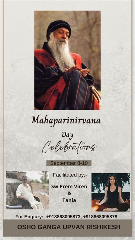 Mahaparinirvana Day Celebration (8-10) Sept | Osho Ganga Upvan, Villa El Salvador, LR ...