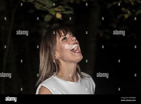 Emotional Blonde Woman Opening Her Mouth Very Loudly Screaming Dissatisfied With Something