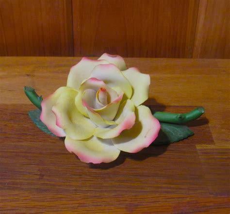 Capodimonte Fabar White Rose Sculpture Etsy