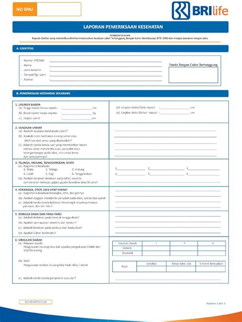 Pdf Formulir Laporan Pemeriksaan Kesehatan Pernahkah Calon