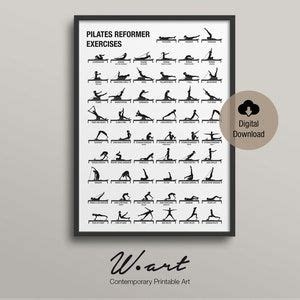 PILATES POSTER Set Of 4 Pilates Poster Pilates Art Print Pilates