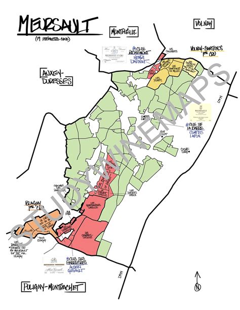 Meursault Wine Map Etsy