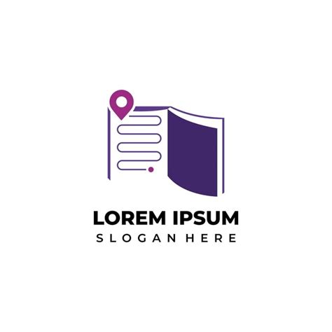 Logo De Livre Avec Symbole De Localisation à L intérieur De L icône De