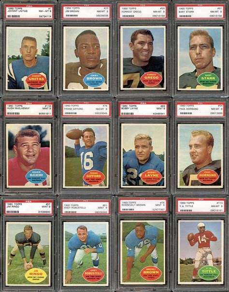 Lot Detail 1960 Topps Football Complete Set 6 Current Finest On PSA