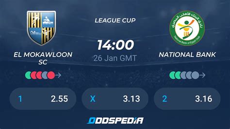 El Mokawloon SC Vs National Bank Predictions Odds Live Score Stats