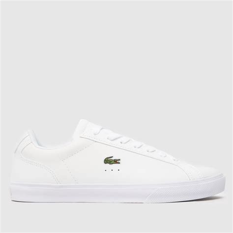 Womens White Lacoste Lerond Pro Leather Trainers Schuh