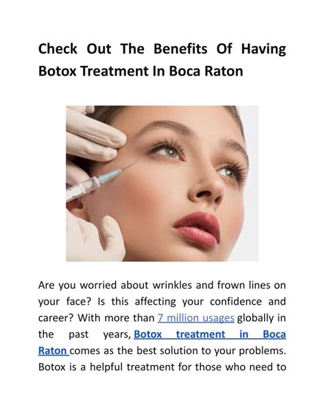 Ppt Check Out The Benefits Of Having Botox Treatment In Boca Raton Powerpoint Presentation