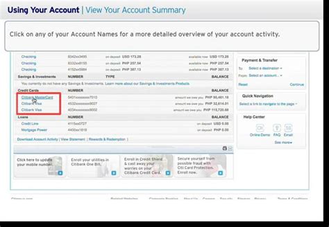 How To View Your Account Summary In Citibank Online Banking Banking 1663