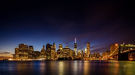 New York City Wallpaper K Long Exposure Skyline