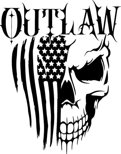 Outlaw Skull American Flag Svg File Etsy