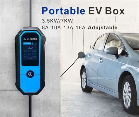 Custom Logo Home Charger Eu Standard Type2 7 Kw Portable Ev Charger For