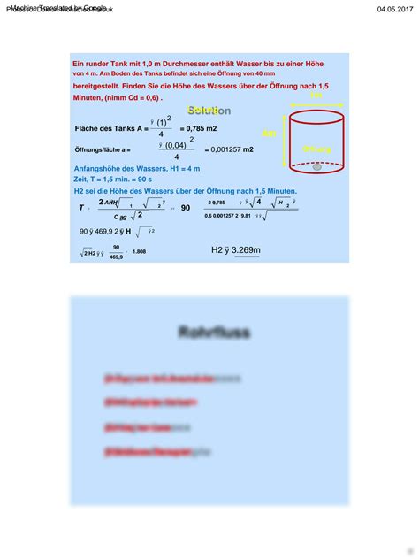 Solution Erkl Rung Und Beispiele Der Bernoulli Gleichung Entleerung