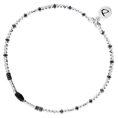 Bracelet Lastique Infinity H Matite Noir Bracelets Argent